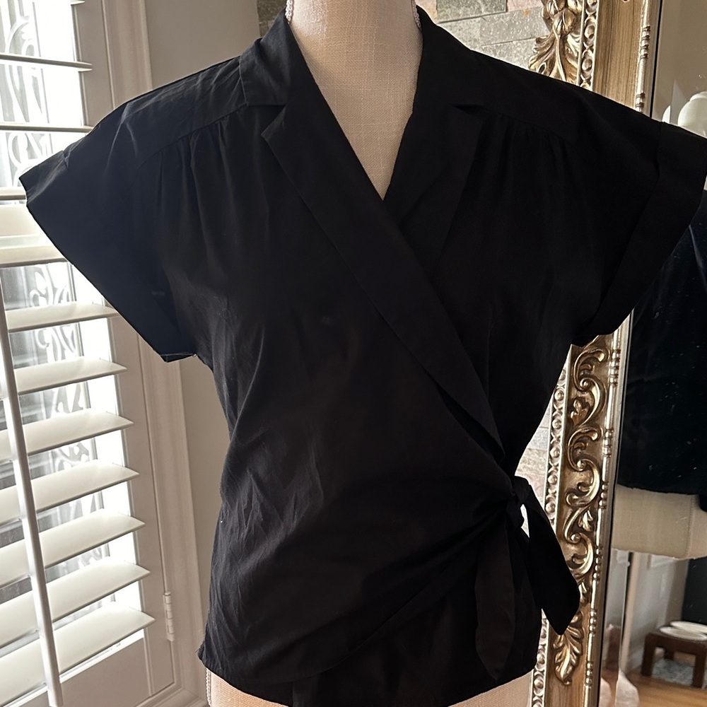 Nine West Black Wrap Blouse
